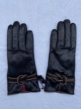 Load image into Gallery viewer, Real Leather Black Gloves with Cashmere Lining