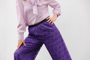 "GIORGIA" TROUSERS IN PURPLE LACE