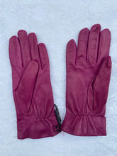 Load image into Gallery viewer, Real Leather Raspberry Gloves with Cashmere Lining