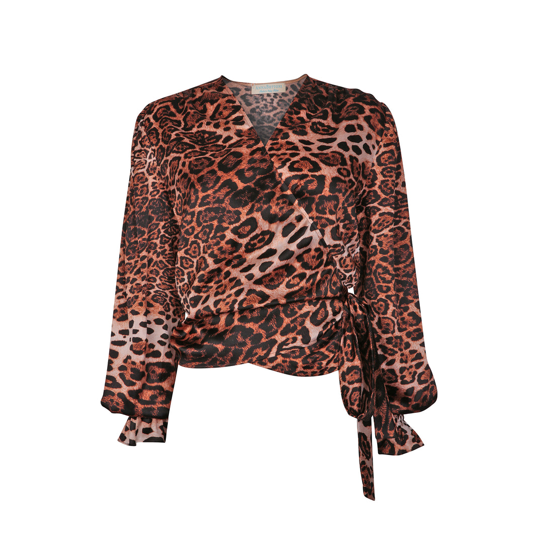 CAMELIA SILK TOP IN LEOPARD