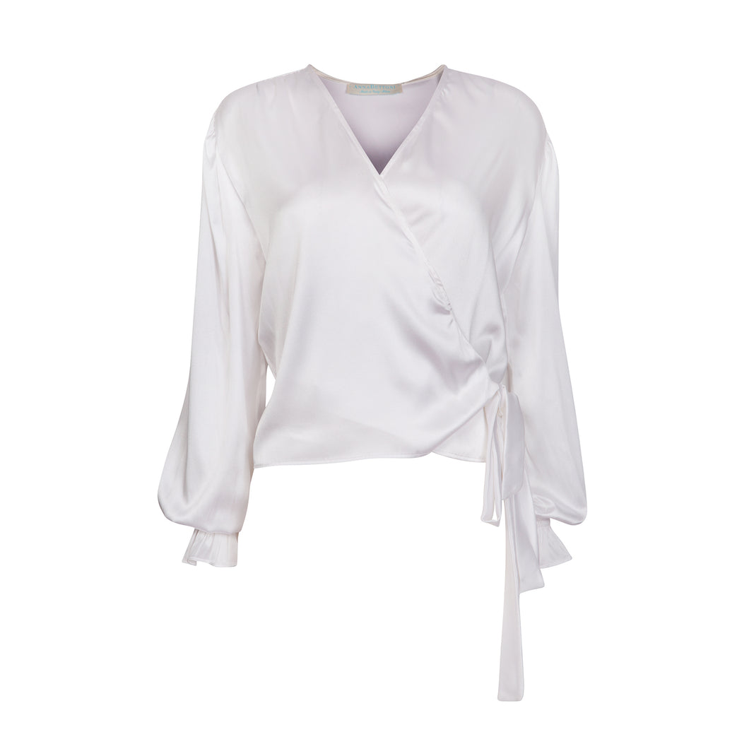 CAMELIA SILK TOP IN WHITE