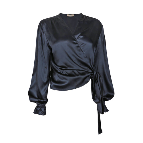 CAMELIA SILK TOP IN BLUE