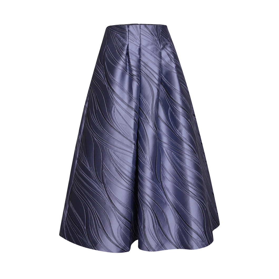 ANNA MIDI SILK TAFFETA SKIRT-LAVANDER