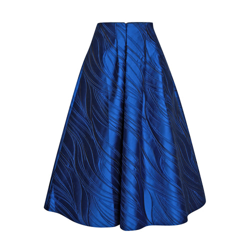 ANNA MIDI SILK TAFFETA SKIRT-BLUE