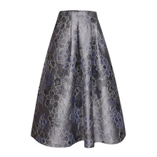 Load image into Gallery viewer, ANNA MIDI SILK TAFFETA SKIRT-SILVER