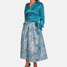 Load image into Gallery viewer, CAMELIA SILK TOP IN  PEACOCK BLUE