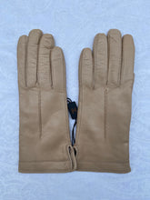 Load image into Gallery viewer, Real Leather Beige Gloves with Cashmere Lining