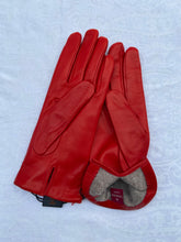 Load image into Gallery viewer, Real Leather Red Gloves with Cashmere Lining