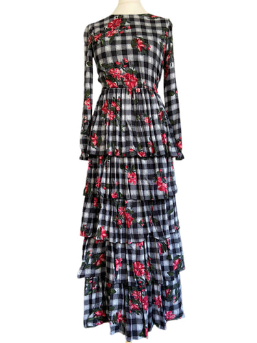 ELISA LONG DRESS WITH FRILLS