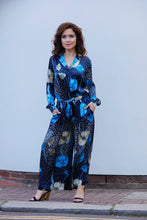 Load image into Gallery viewer, ALINA BLOUSE IN SILK SATIN-BLUE