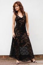 Load image into Gallery viewer, EVITA MAXI DRESS IN LACE-LEOPARD