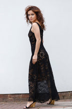 Load image into Gallery viewer, EVITA MAXI DRESS IN LACE-LEOPARD