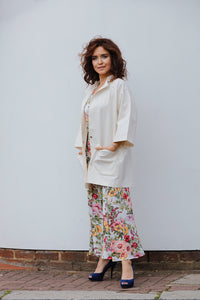 LUISA SHORT COVER UP IN COTTON CANVAS