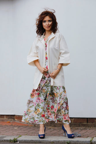 LUISA SHORT COVER UP IN COTTON CANVAS