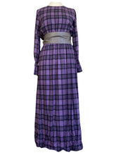 Load image into Gallery viewer, LOLA LONG DRESS IN PURPE TARTAN