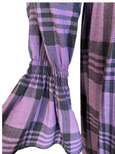 LOLA LONG DRESS IN PURPE TARTAN