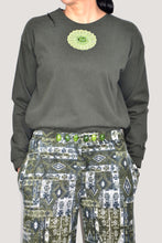 Load image into Gallery viewer, LICIA TROUSERS IN GREEN WOOL WITH NATURAL PEARLS