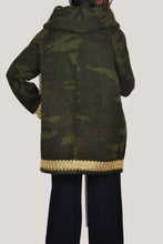 Load image into Gallery viewer, SARA COAT IN BOILED WOOL CAMOUFLAGE