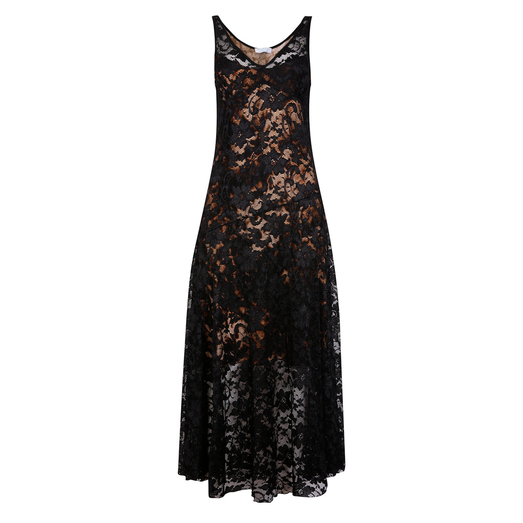 EVITA MAXI DRESS IN LACE-LEOPARD