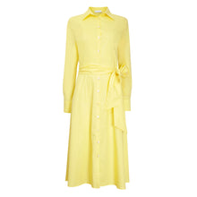 Load image into Gallery viewer, MIDI CHEMISIER DRESS IN COTTON POPLIN-YELLOW