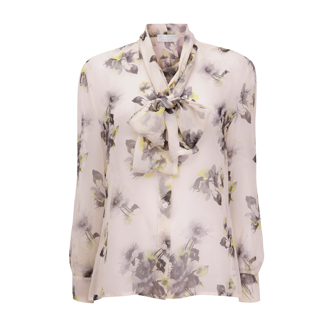 BELLA SILK CHIFFON PUSSY BOW SHIRT