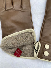 Load image into Gallery viewer, Real Leather Brown Gloves with Cashmere Lining