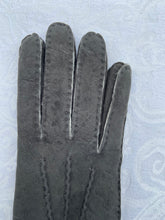 Load image into Gallery viewer, Real Leather Long Grey Gloves in Sueded Lambskins