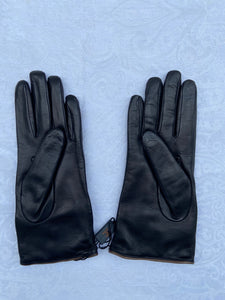 Real Leather Black Gloves with Cashmere Lining
