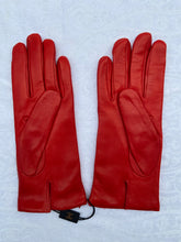 Load image into Gallery viewer, Real Leather Red Gloves with Cashmere Lining