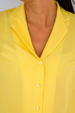 Load image into Gallery viewer, OLIVIA SILK CREPE BLOUSE IN YELLOW