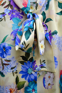 FIORE SILK SATIN BLOUSE WITH SCARF