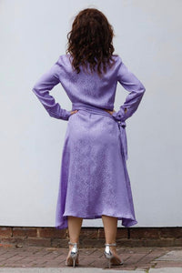 MIDI CHEMISIER DRESS IN SILK -LAVANDER