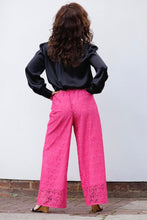 Load image into Gallery viewer, GIORGIA TROUSERS IN FUCHSIA LACE