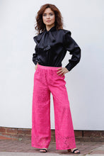 Load image into Gallery viewer, GIORGIA TROUSERS IN FUCHSIA LACE