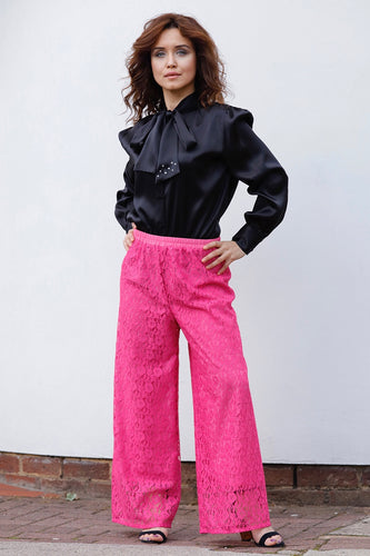 GIORGIA TROUSERS IN FUCHSIA LACE