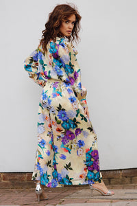 FIORE SILK SATIN WIDE-LEG PANTS