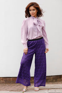 "GIORGIA" TROUSERS IN PURPLE LACE