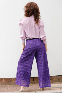 "GIORGIA" TROUSERS IN PURPLE LACE