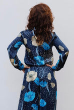 Load image into Gallery viewer, ALINA BLOUSE IN SILK SATIN-BLUE