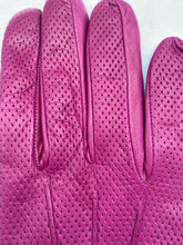 Load image into Gallery viewer, Real Leather Raspberry Gloves with Cashmere Lining