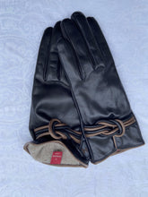 Load image into Gallery viewer, Real Leather Black Gloves with Cashmere Lining
