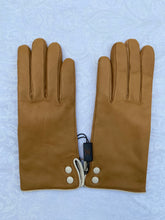 Load image into Gallery viewer, Real Leather Camel Gloves with Cashmere Lining