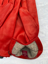Load image into Gallery viewer, Real Leather Red Gloves with Cashmere Lining