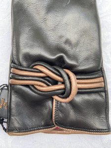Real Leather Black Gloves with Cashmere Lining