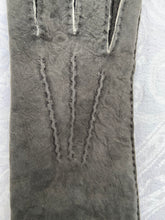 Load image into Gallery viewer, Real Leather Long Grey Gloves in Sueded Lambskins