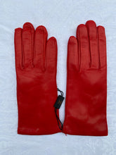 Load image into Gallery viewer, Real Leather Red Gloves with Cashmere Lining